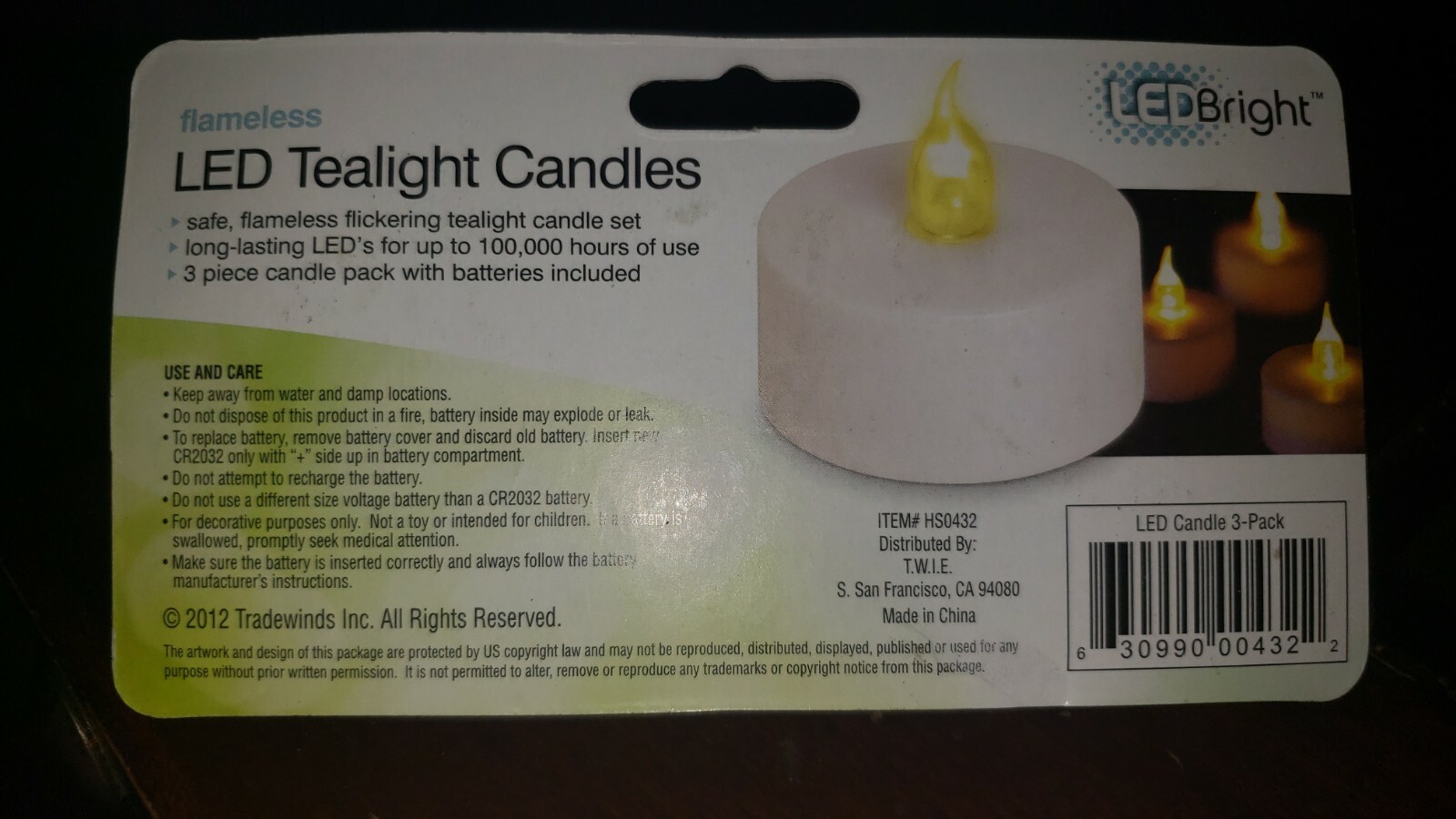 Lot (6)x LED-Bright 3 Pack Tealight Flickering Candles (Needs Battery – CR2032)
