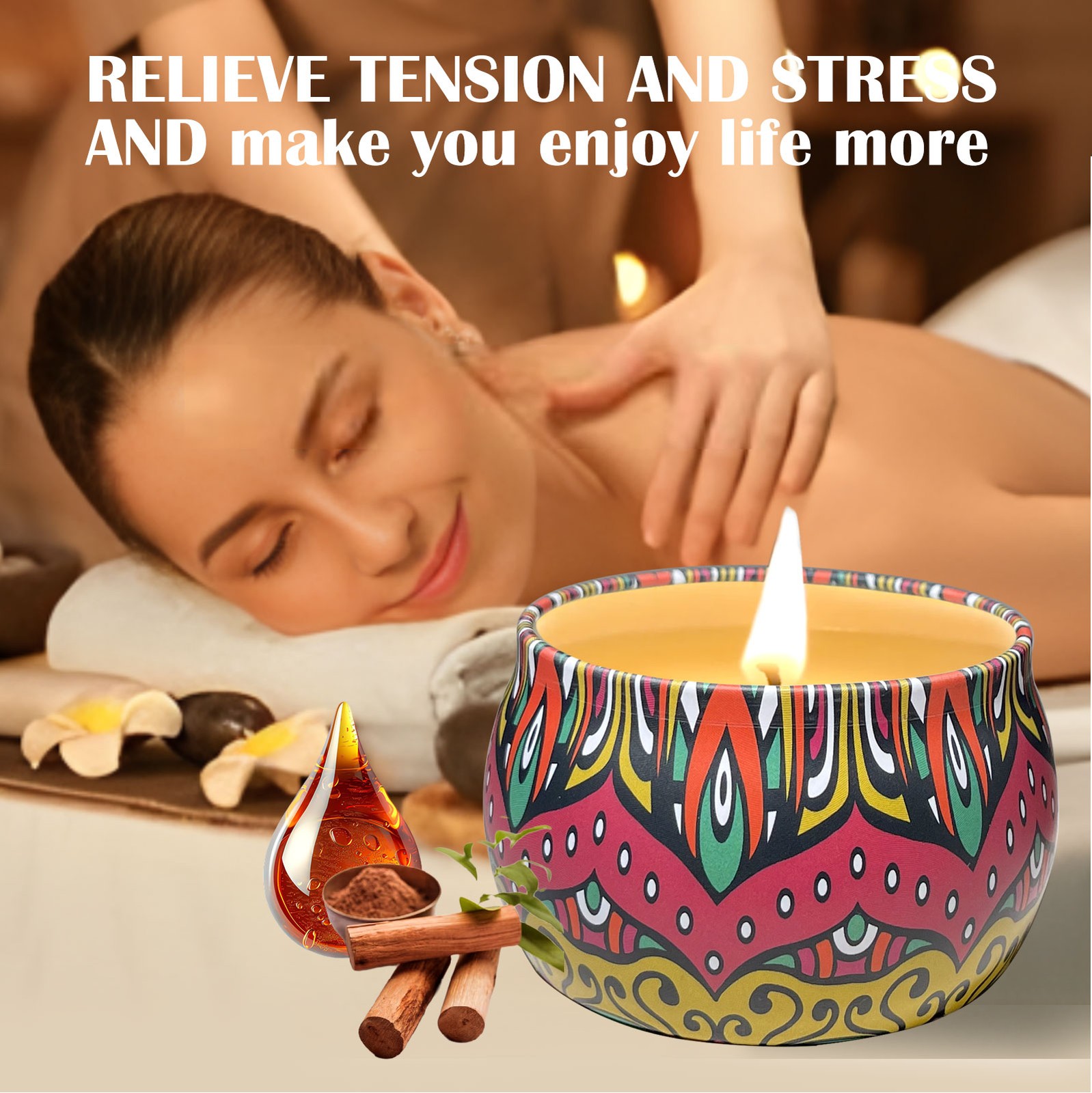 Scented Candles Gifts for Women Natural Soy Wax Candle Long Burning Aromatherapy