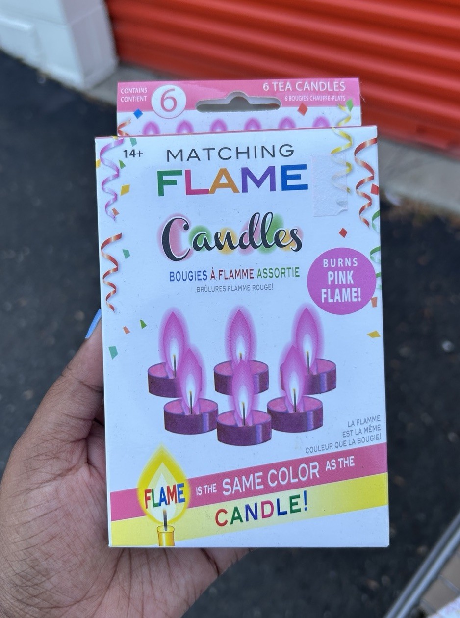 Matching Flame Tea Light Candle Rainbow Bundle Multicolor Party Novelty Set NIB