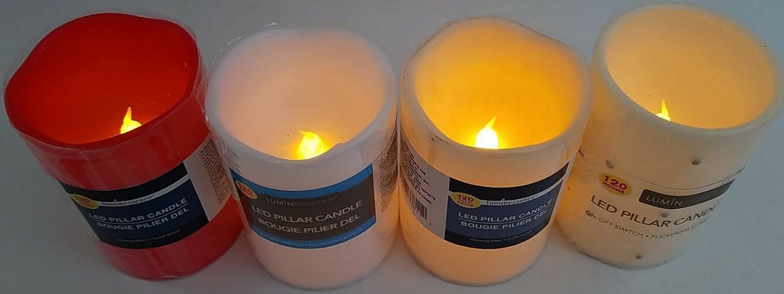 Flickering LED Wax Pillar Candles 4”H X 3”D 120 Hours 1/Pk, Select: Color