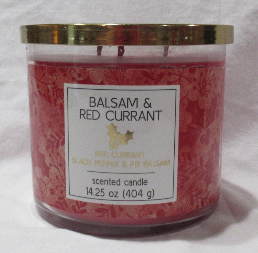 Kirkland’s 14.25 oz Large 3-Wick Candle up to 40 hrs BALSAM & RED CURRANT