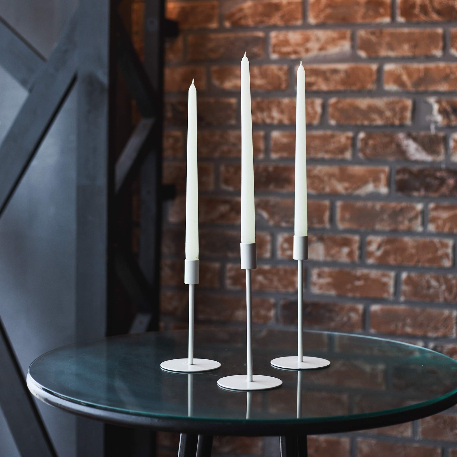 4 Pack 10 Inch Taper Candles Unscented Hand Dipped Long Burning Dripless Ivory