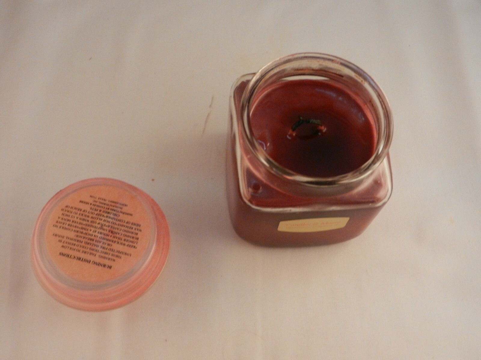 CANDLES & MORE SCENTED POMEGRANATE CANDLE IN JAR “NEW” 4 1/2″