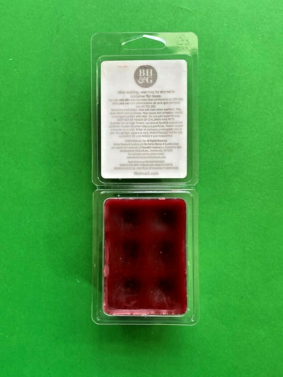 Better Homes and Gardens 2 PACKS Scented Wax Cube Apple and Incense 6-Count