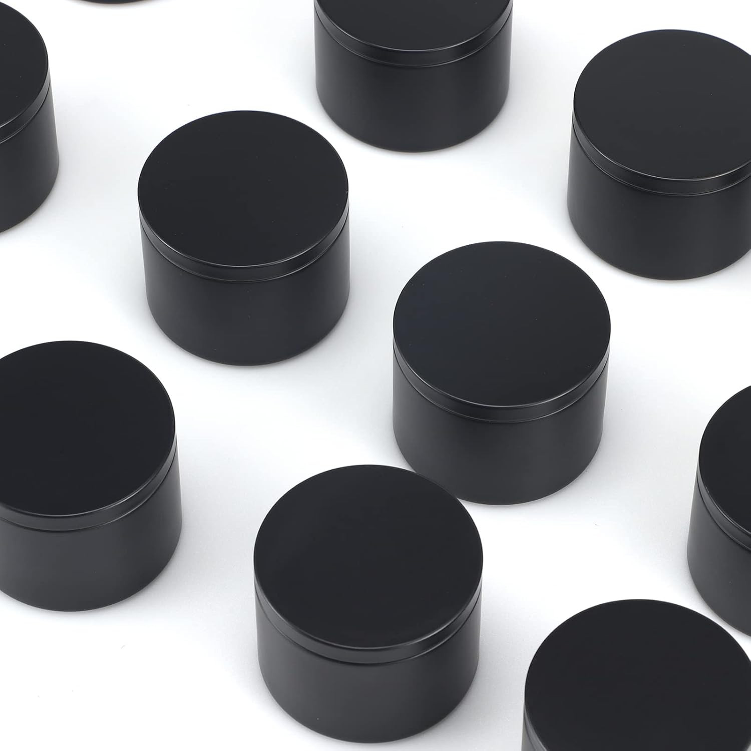 24 Pack 8 Oz Candle Tins,All Black Candle Tins for Making Candles Bulk,8Oz Ca…