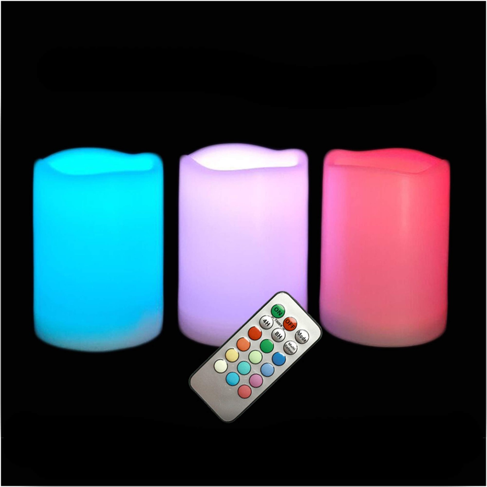 Outdoor Waterproof Color Changing Flameless Plastic 3″x4″ Multi-color, White