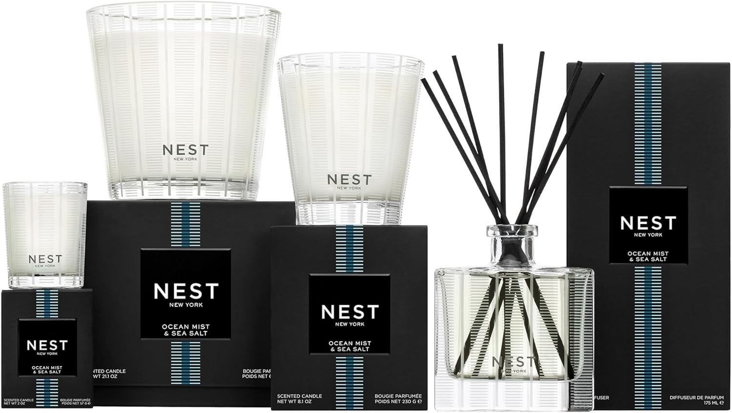 NEST New York Scented Votive Candle, Ocean Mist & Sea Salt – 2 oz