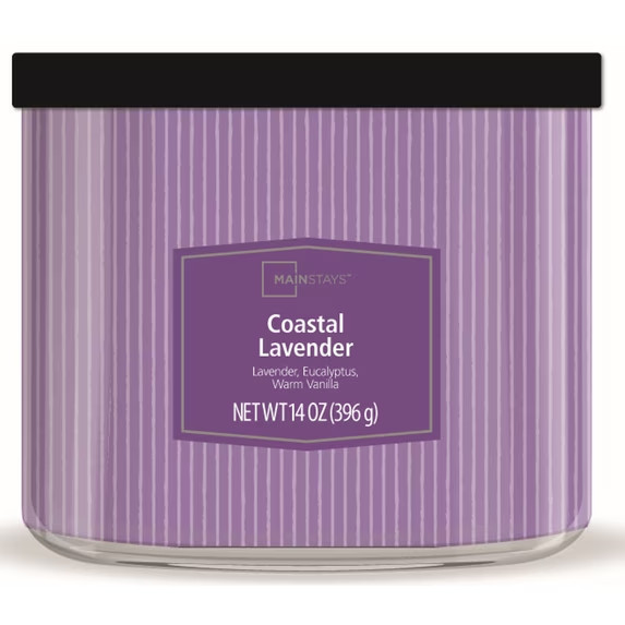 Pack of 2 Coastal Lavender 3-Wick Decorative Jar Candles, 14 oz Each……
