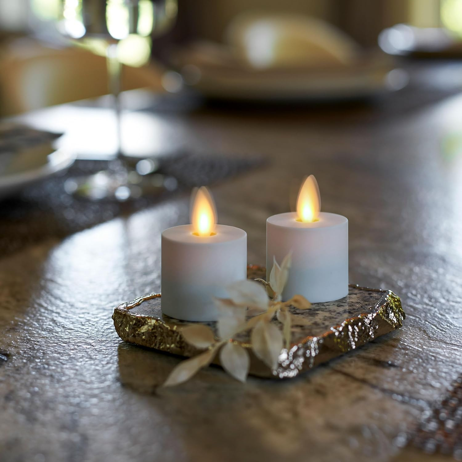 Moving Flame LED Flameless Tealight (1.4″ X 2″) Remote Ready Battery Operated Pl