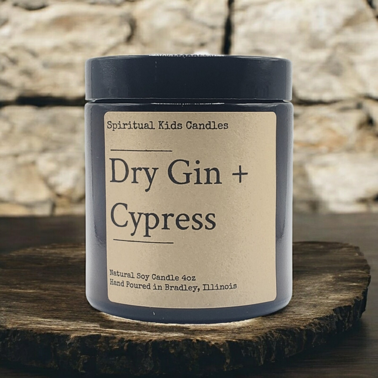 Dry Gin & Cypress Soy Candle 4oz Jar Hour Essential Fragrant Oils |
