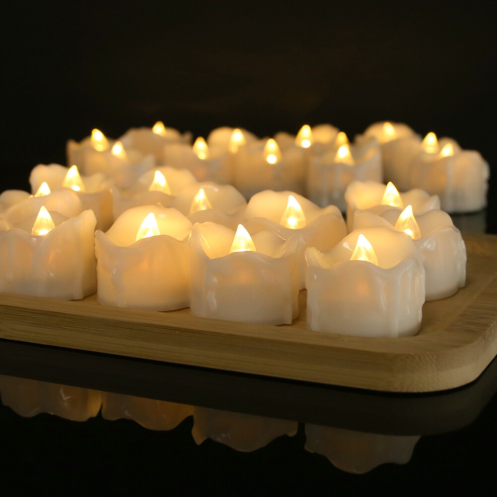 12Pcs Flameless LED Candle Tea Lights Flicker w/ Remote Control Battery Operated
