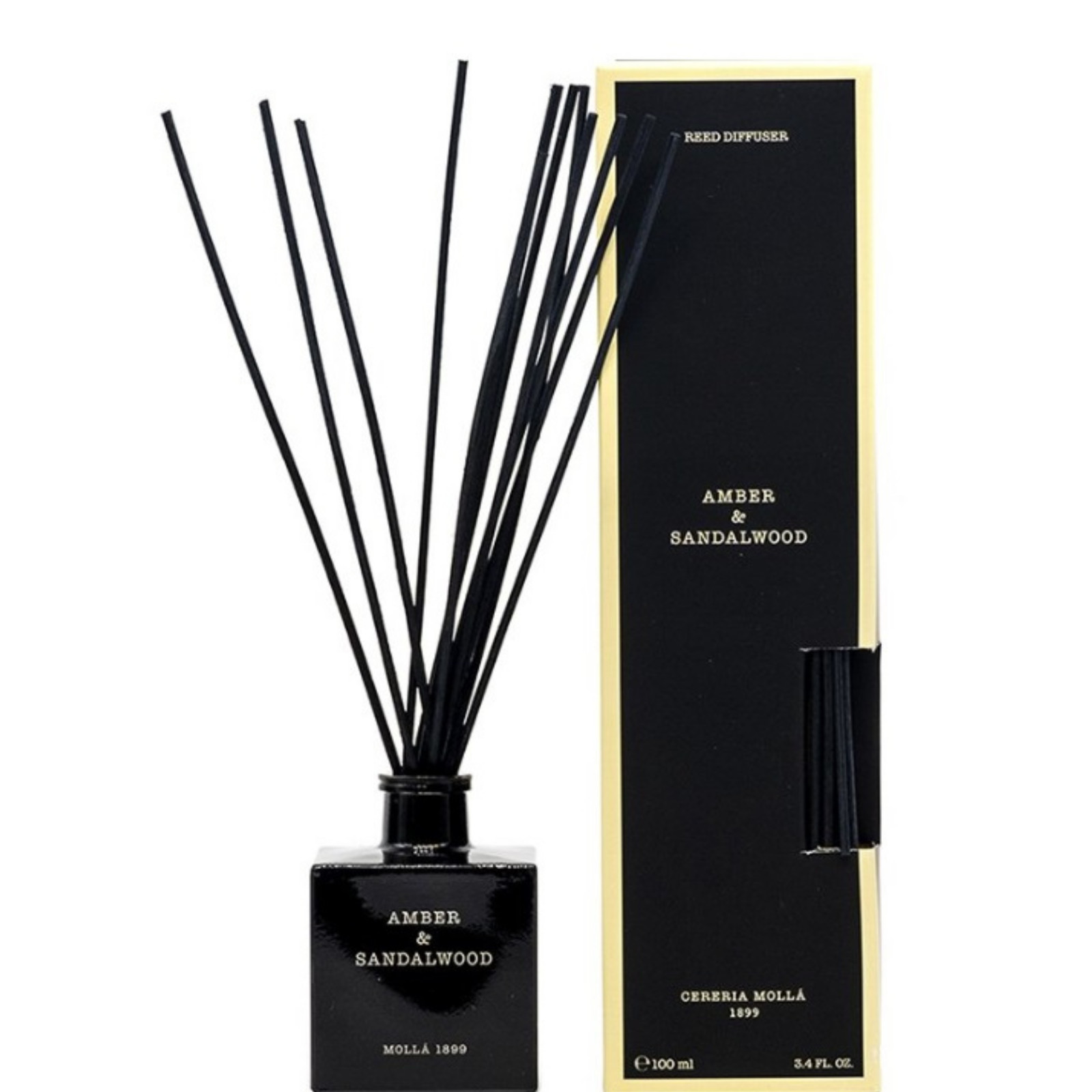 Amber & Sandalwood Reed Diffuser Warm Woody Home Fragrance Aromatherapy NEW