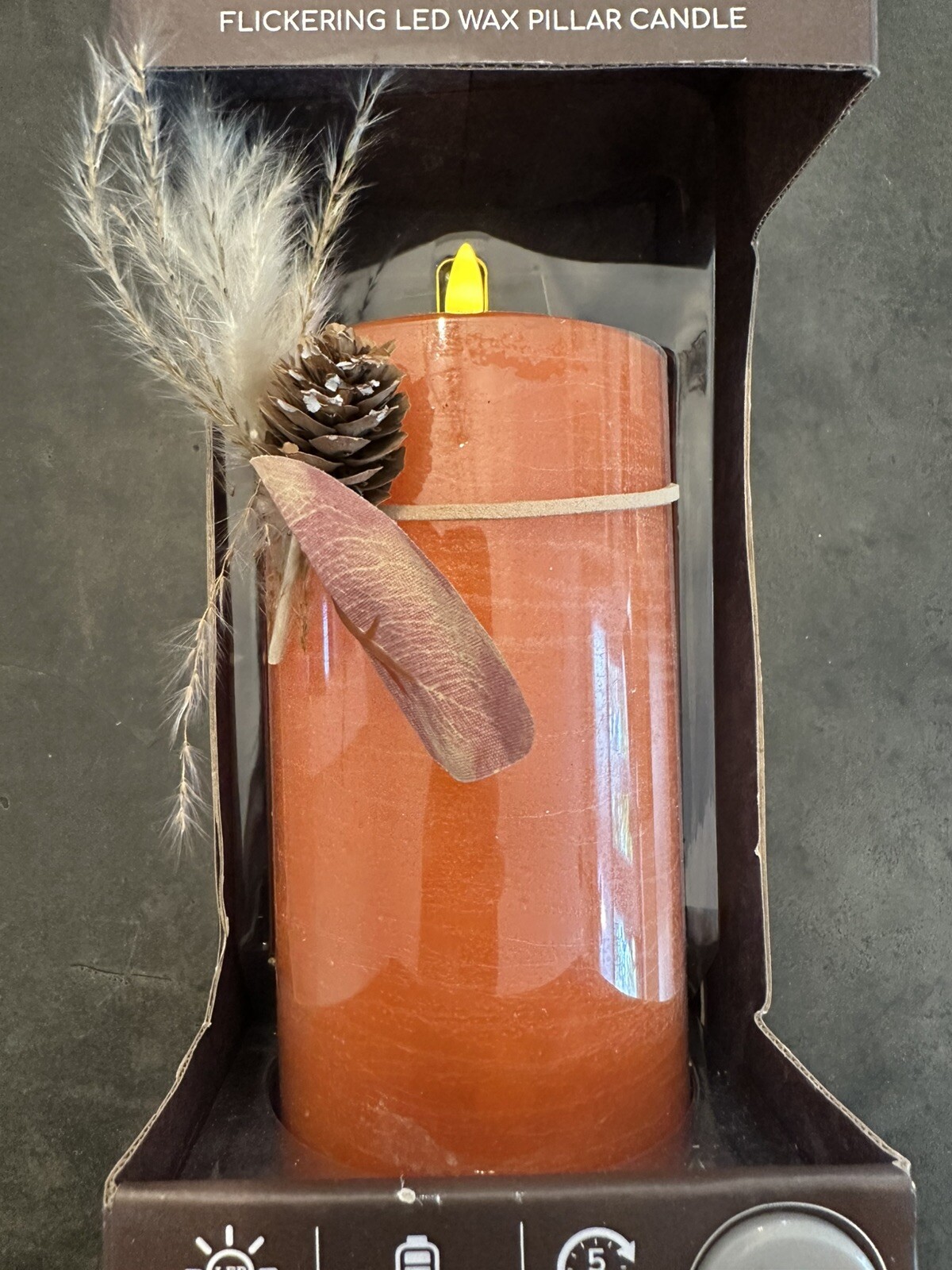 LUMIPURE Signature Series Flickering Flameless LED Wax Pillar Candle (3.5″ X 5″7