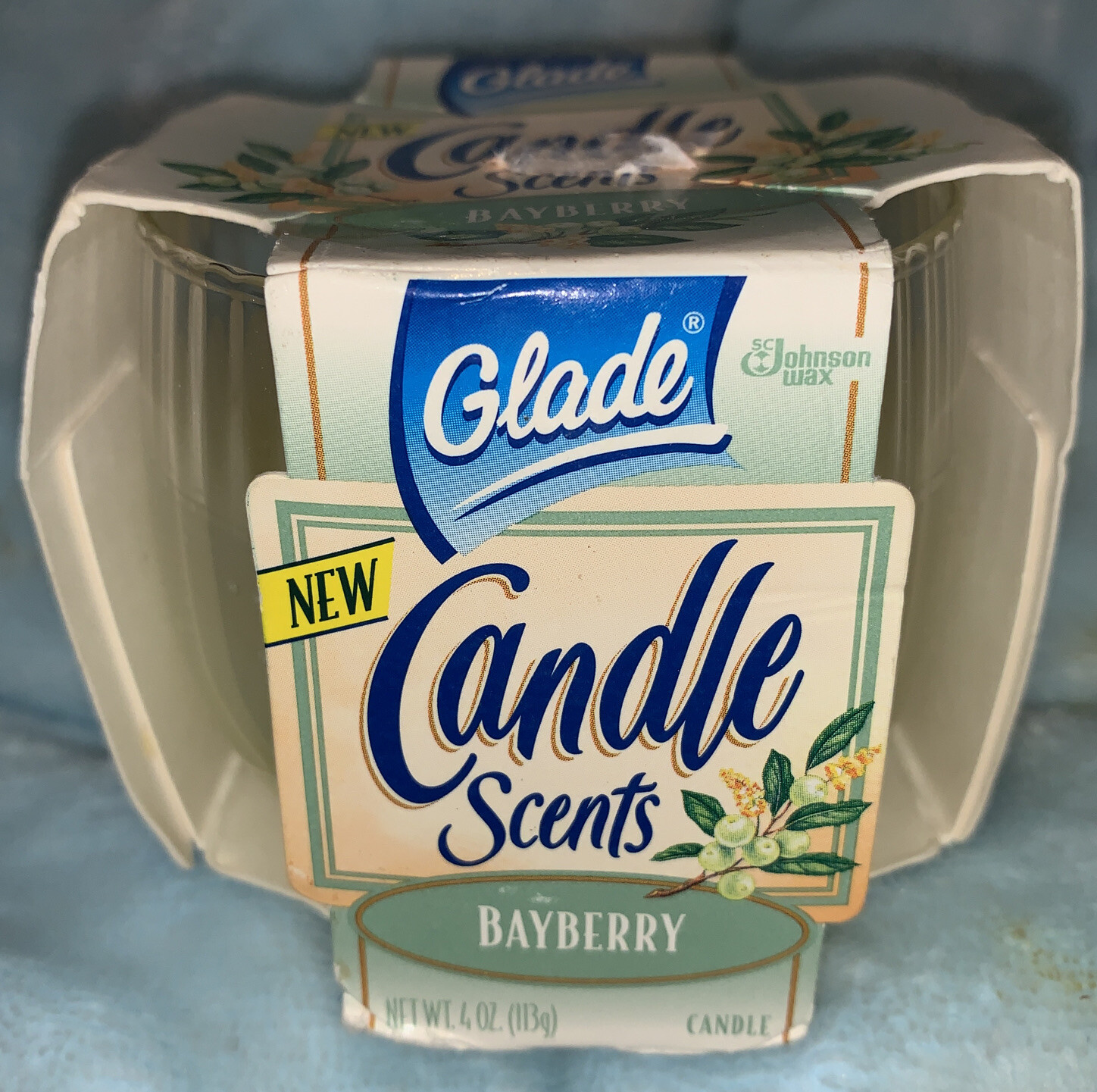Glade Scents Bayberry Candle 4 oz 1997 RARE Made In Canada