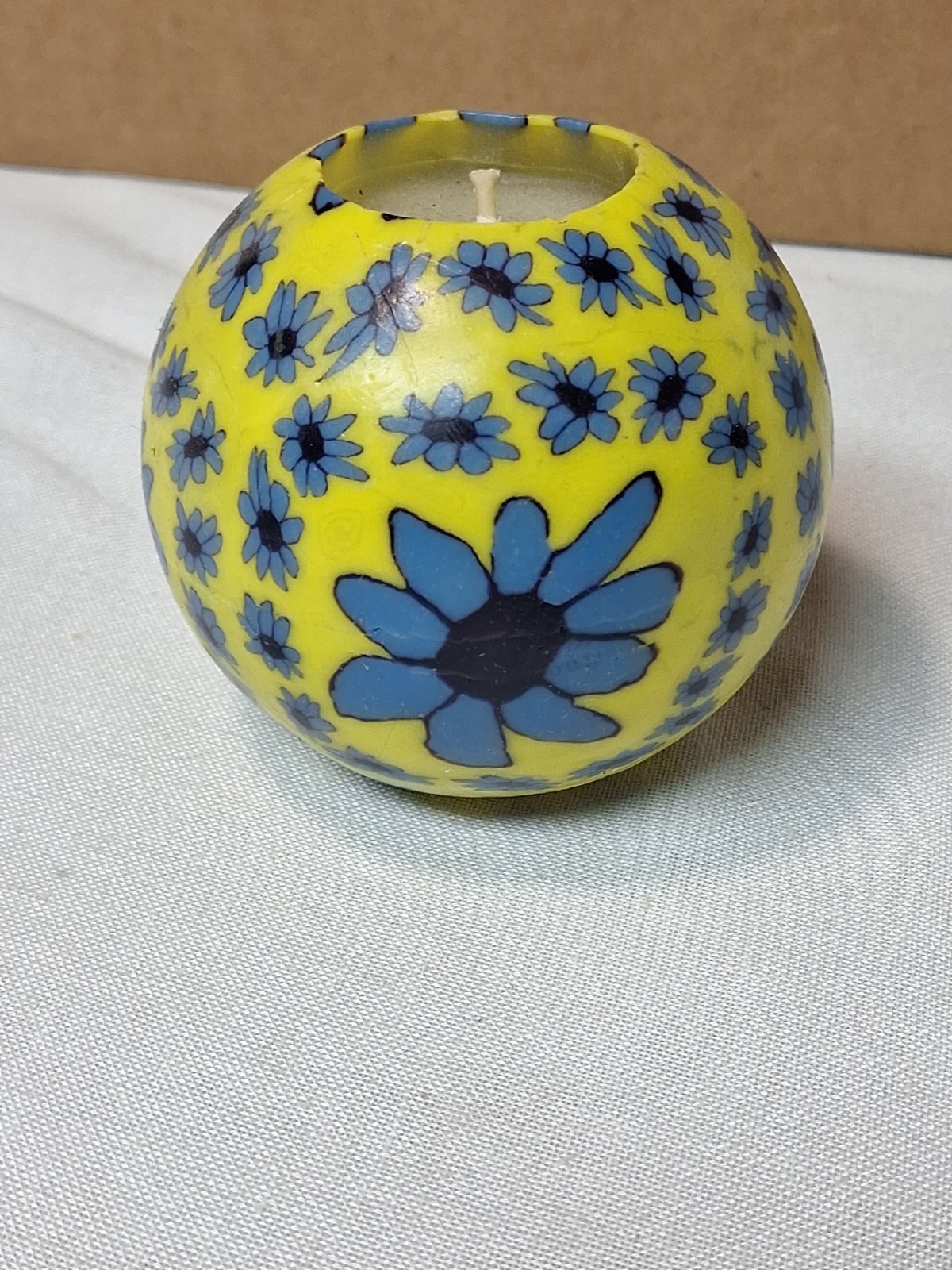 Vintage Millefiori Spherical Floral Candle 4in