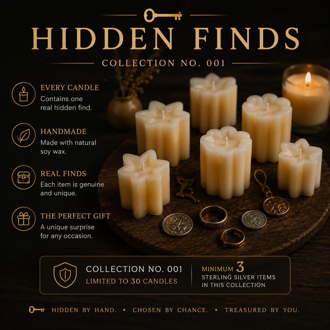 Hidden Finds™ | Collection No. 001 | Handmade Soy Wax Mystery Candle with a Real