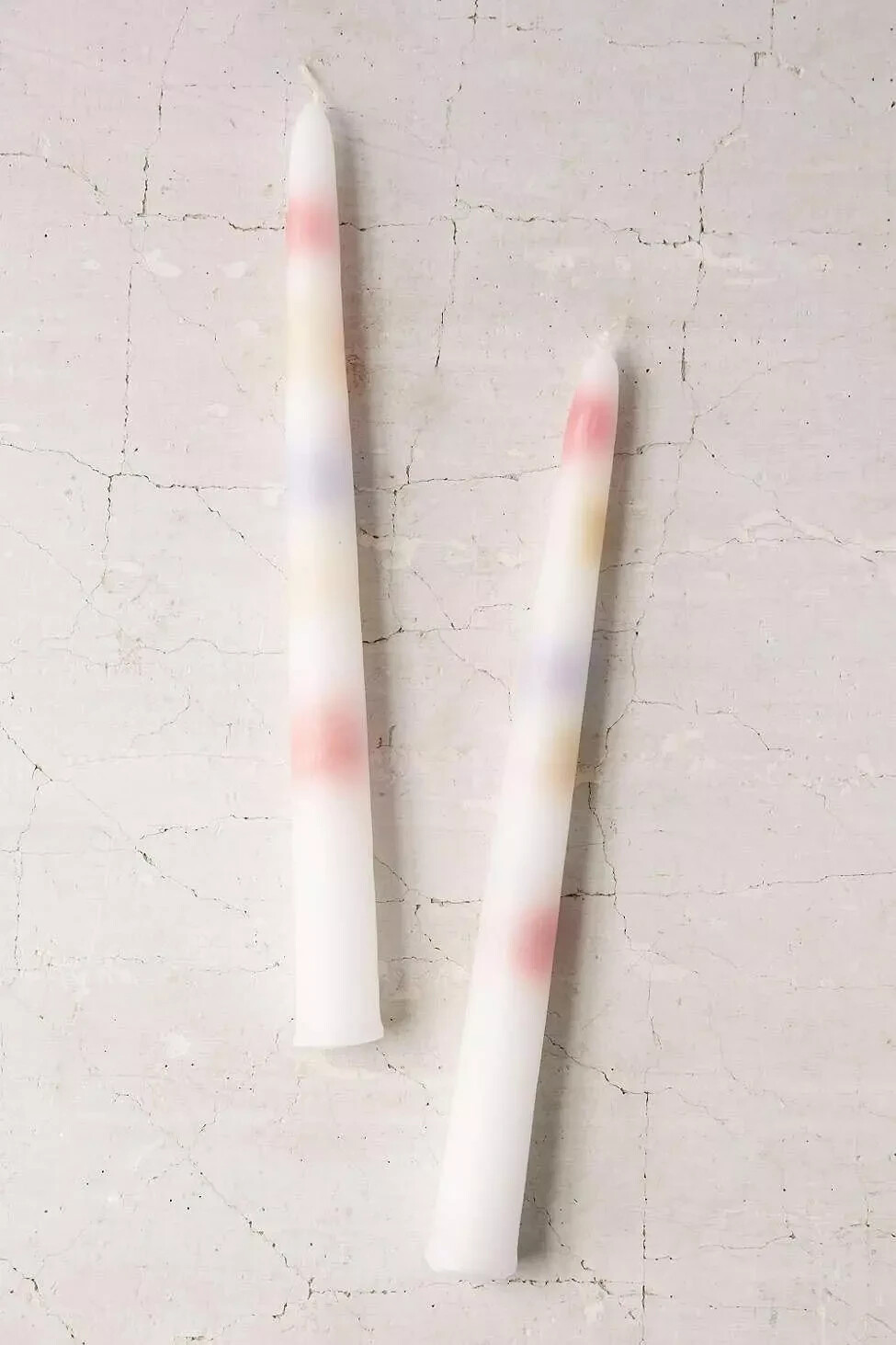 2 Per Pack Rainbow Multi Wax Color Drip Candles 9 1/5 ” Tall Vintage New