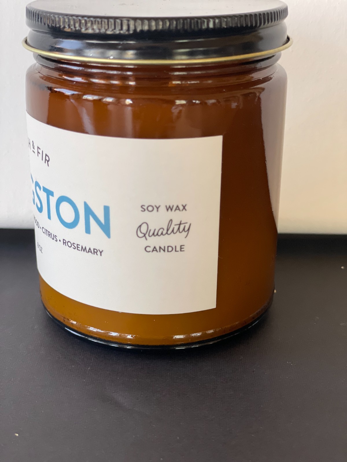 Fir & Ash Kingston Soy Candle, 55 hrs burn time, Balsam Wood, Citrus, Rosemary
