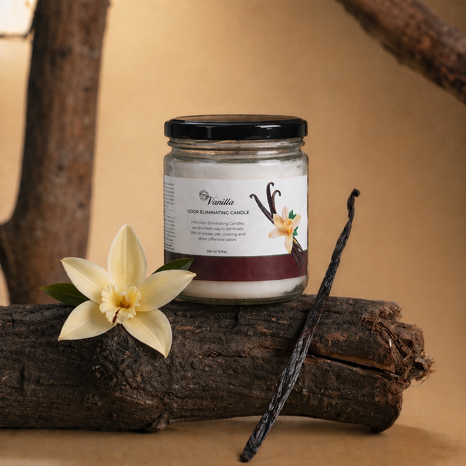 FPN Candle Set Vanilla Smoke Odor Eliminating Soy Wax Candle Jars 12Oz – 2 CT