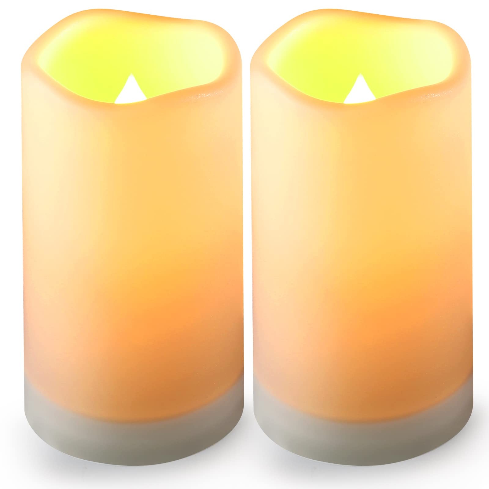 Solar flameless Candles Outdoor Waterproof,Dusk to Dawn Outdoor Lighting, Fli…