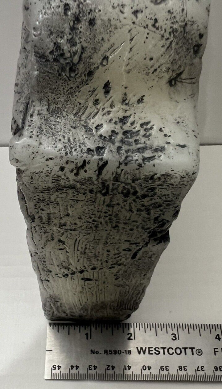 Large Vtg Halloween Tombstone Candle Skull & Bones Gothic Gray Wax Decor 8″ New