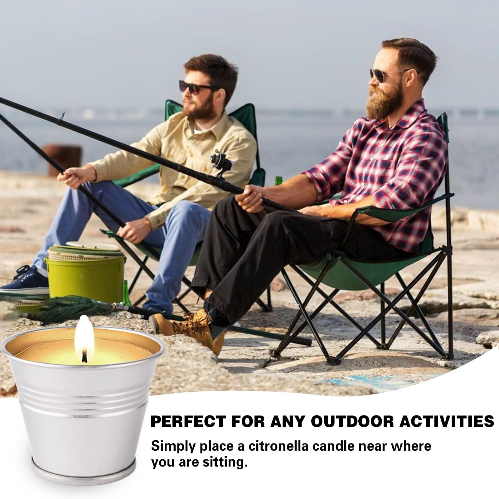 Citronella Candles Outdoor, 12 Pack Citronella Candle Set Made with Citronella O