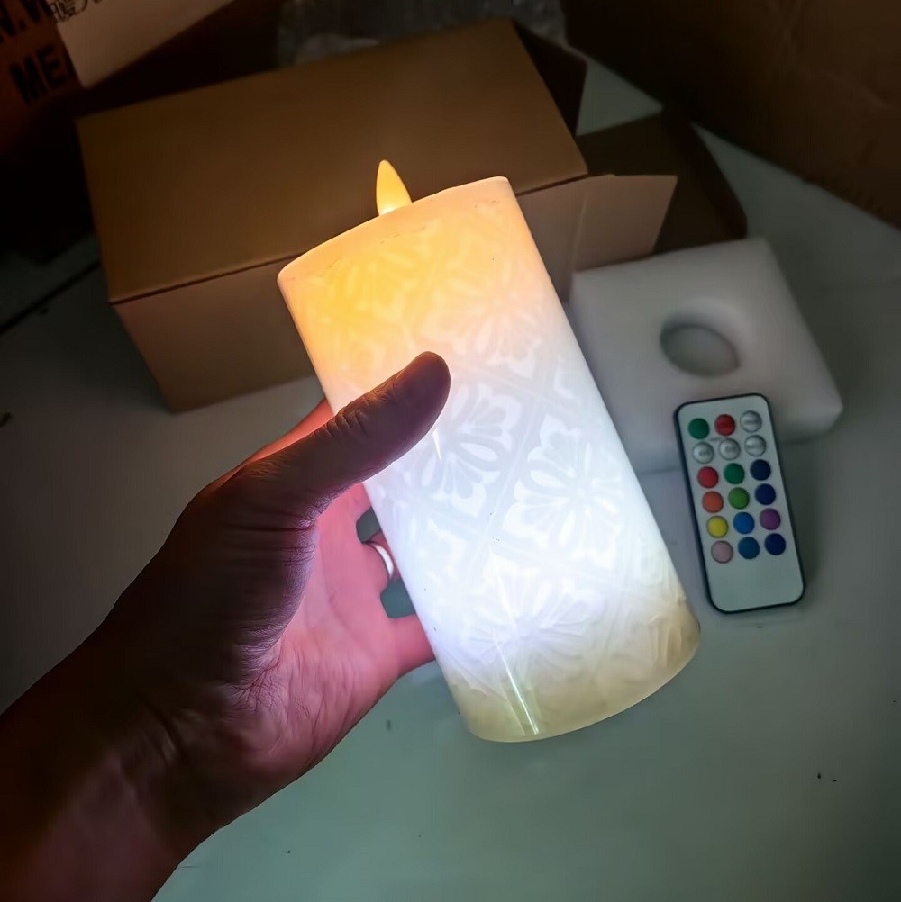 LED Flickering Flameless Candles with Remote,Christmas Party Decor Candles Lamp