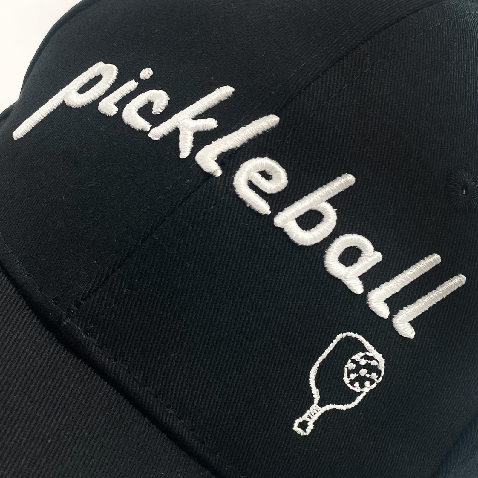 Pickleball Hat 100% Cotton Embroidered Unisex (Black)