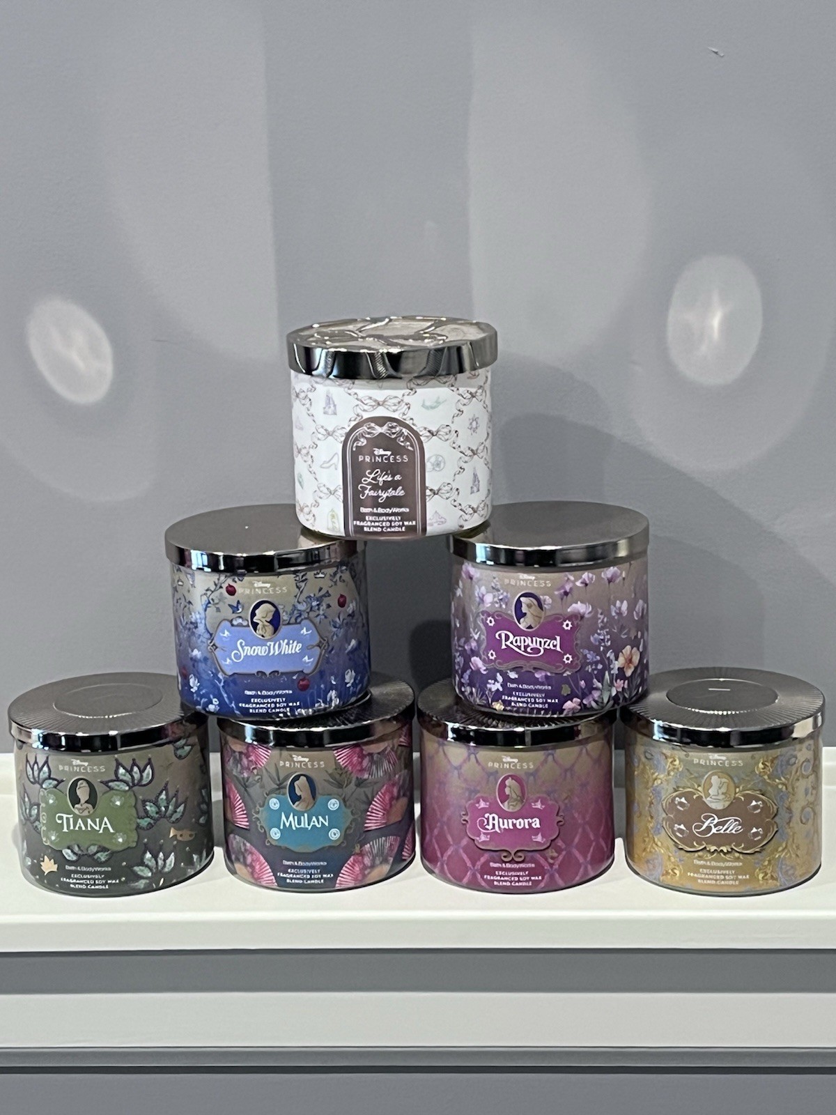 Bath & Body Works Disney Princess 2025 Collection 3-Wick Scented Candle Set of 7
