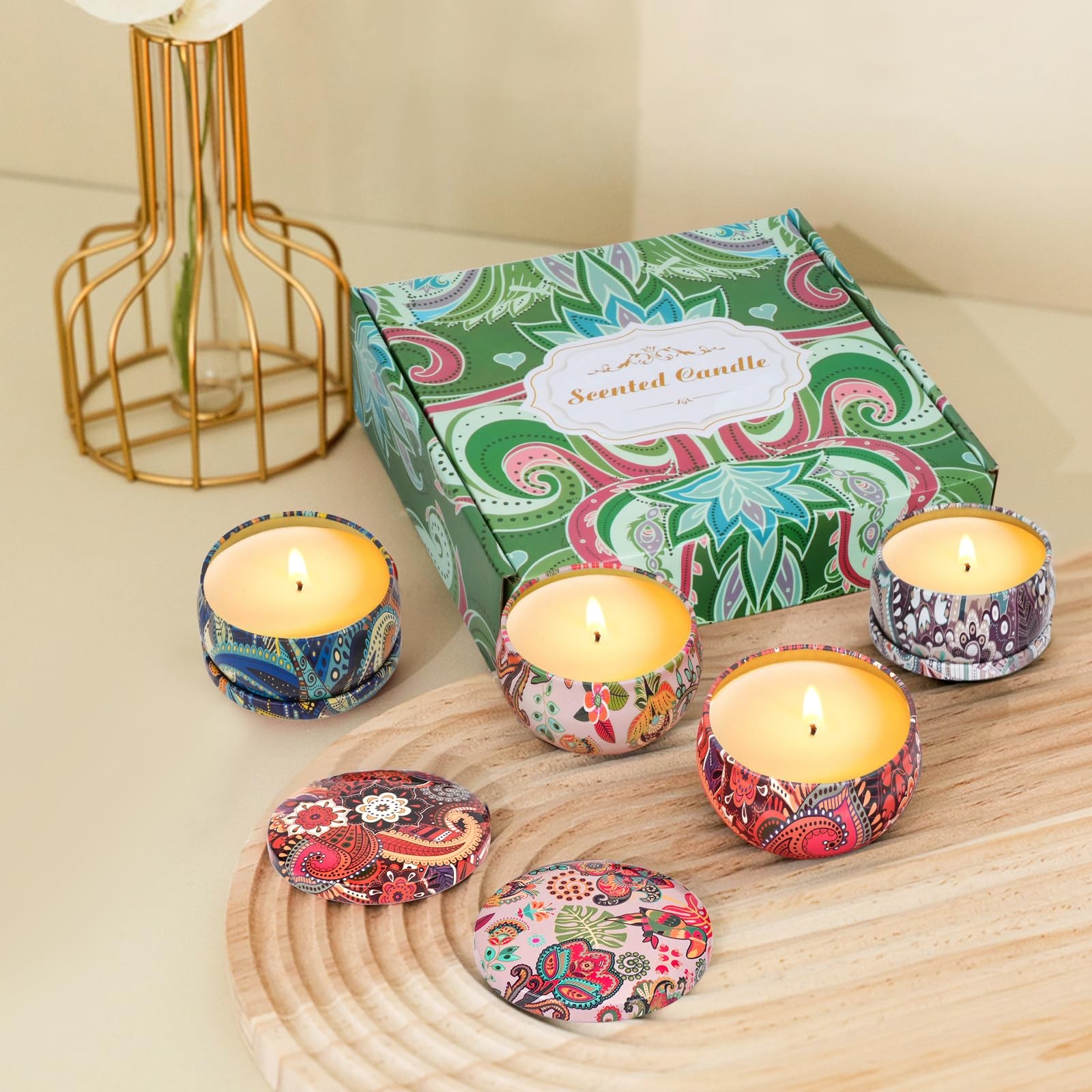 4 Pack Scented Candles Gifts for Women 10oz Home Scented Candles 100Hours Aromat