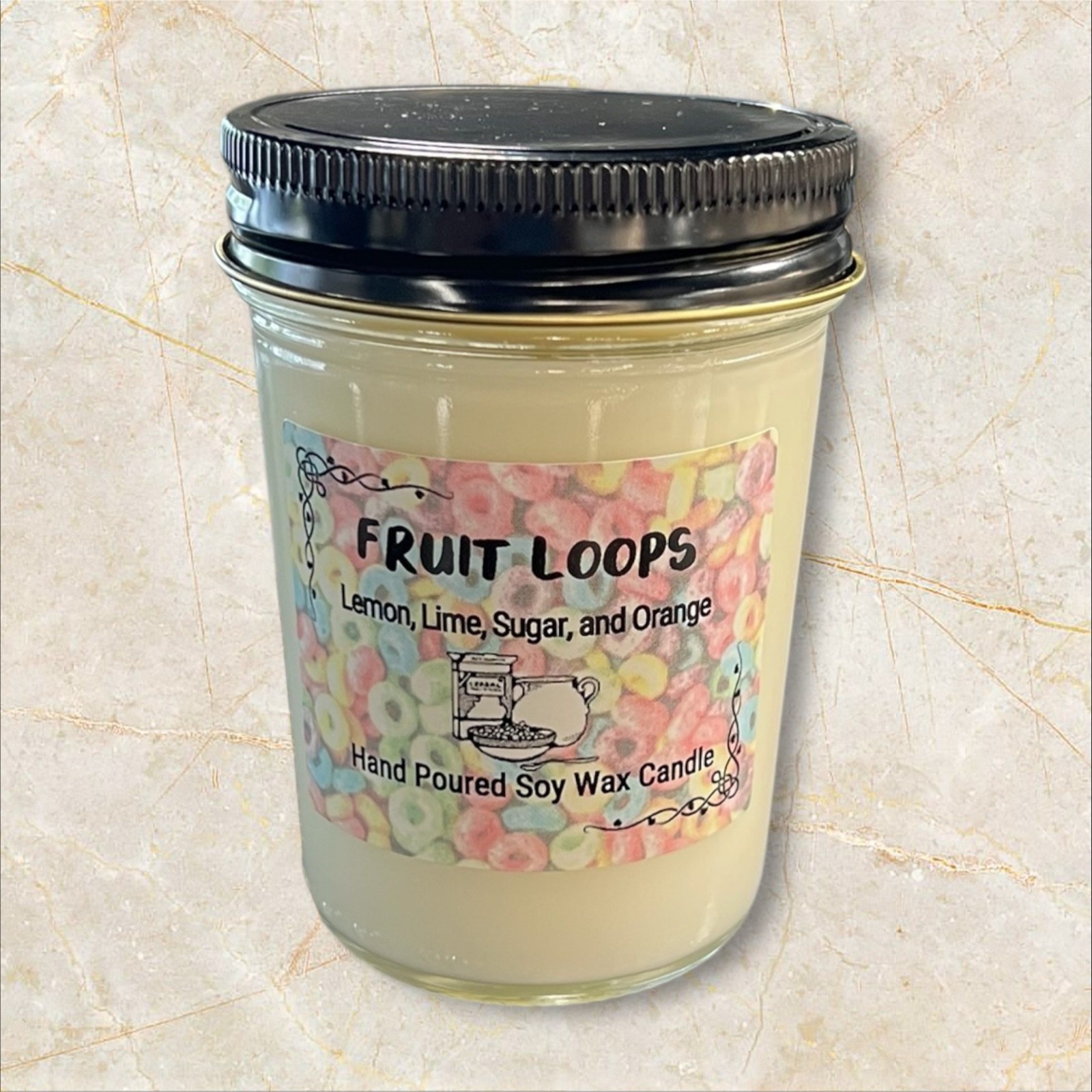 Fruit Loops Scented Soy Wax Candle Citrus Fruity Holiday Fall Gift US