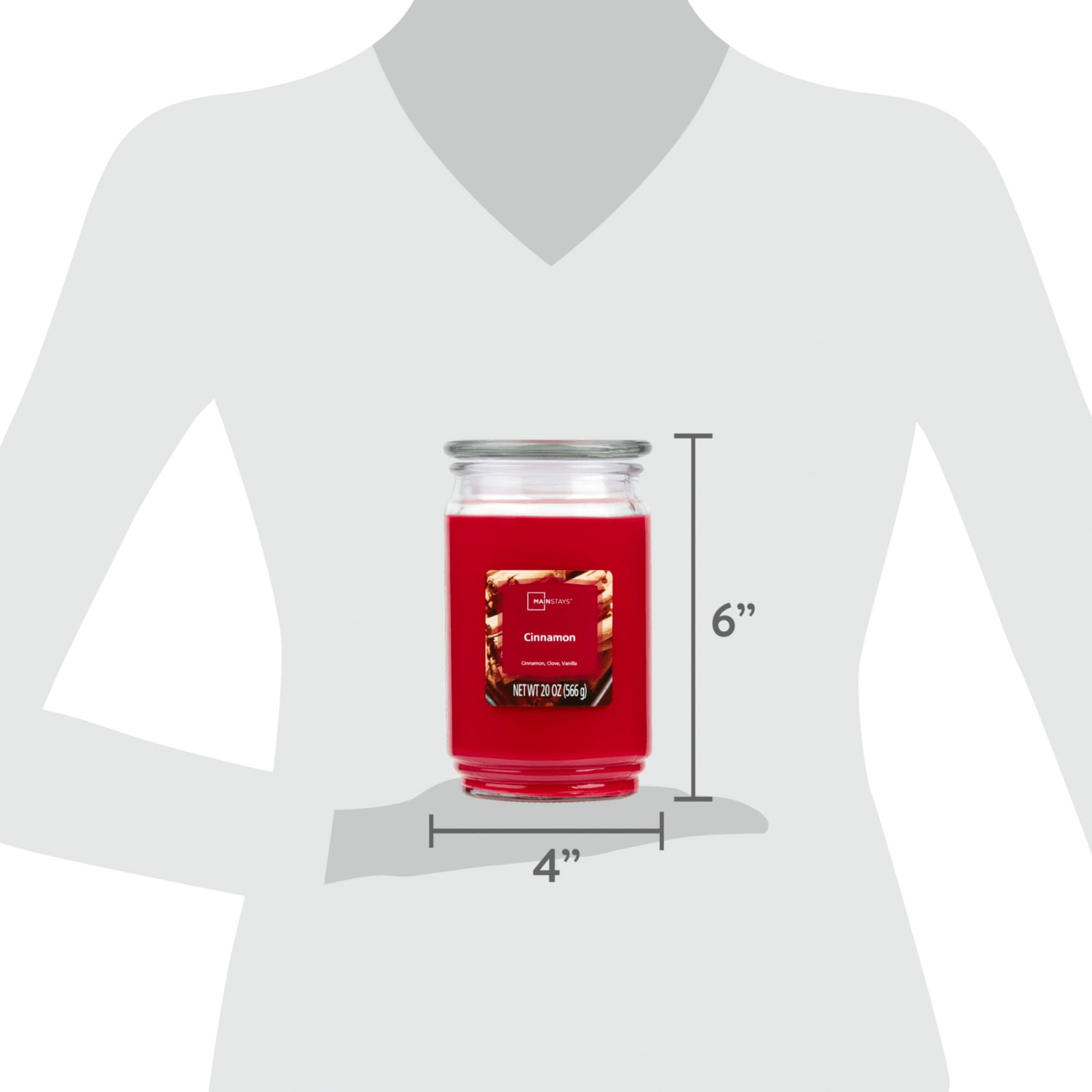 2 Pack Single Wick Scented Glass Jar Candle Cinnamon 20oz Warm Spicy