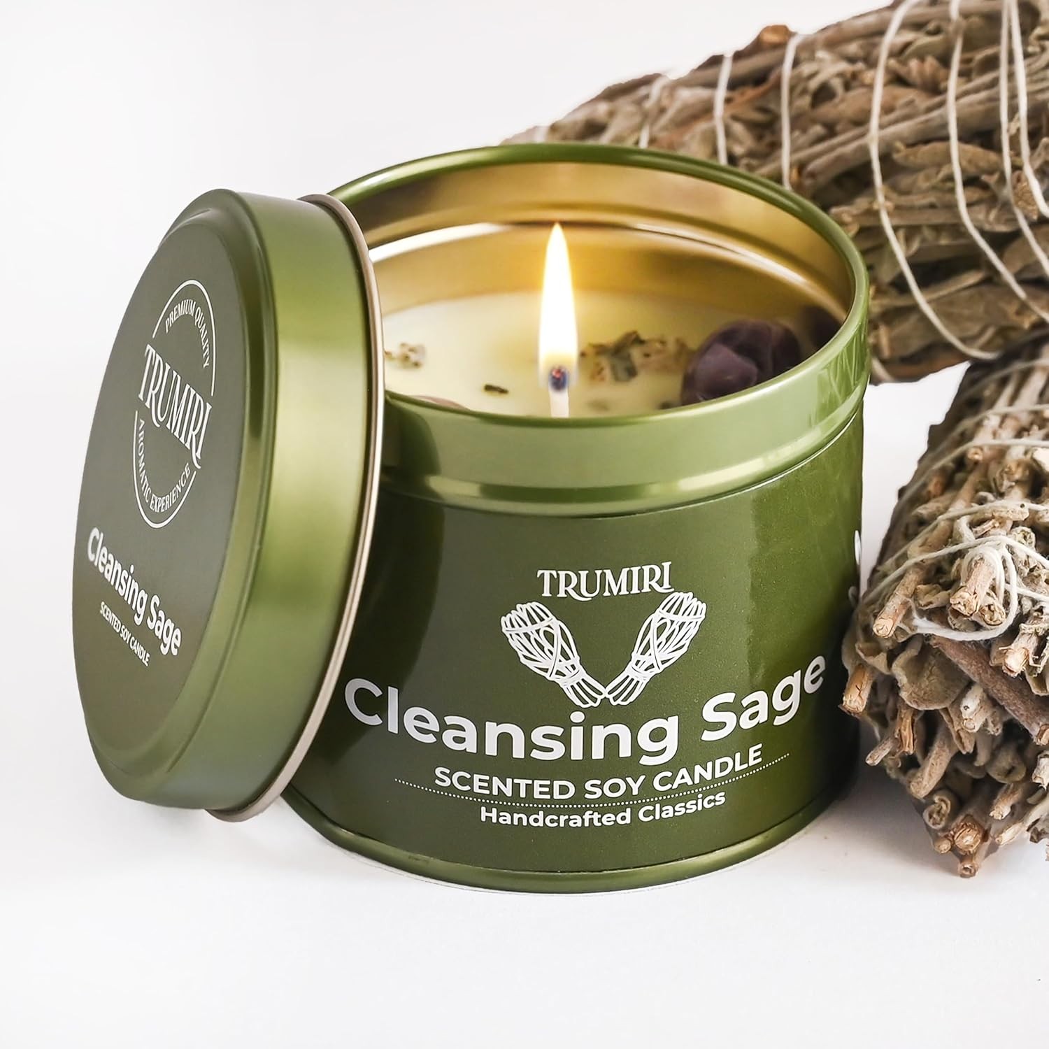 Huge Sale Cleansing Sage Soy Wax Scented Candle Perfect Gift for Fall,Christmas