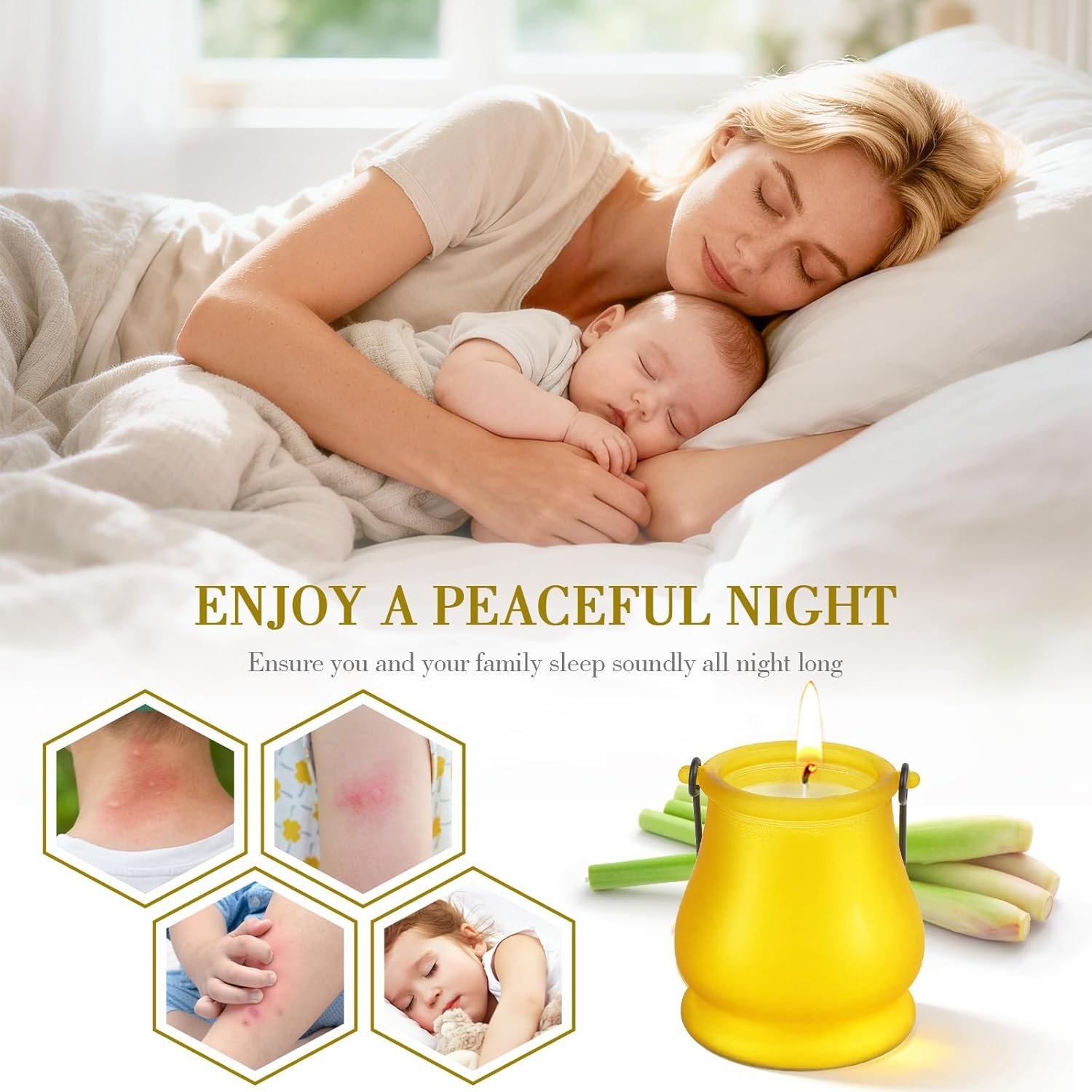 Citronella Candles Outdoor, 2 Pack 20Oz Soy Wax Large Citronella Candles, 120 Ho