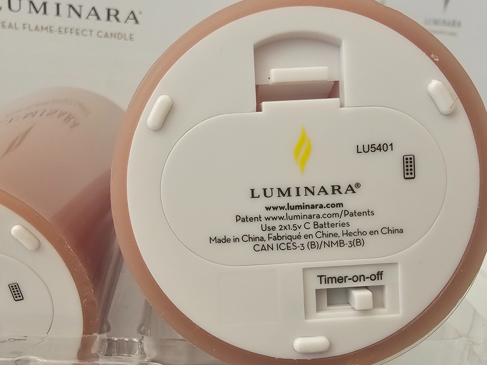3 Pillar Candle Set Luminara 360 Degree Dusty Rose Colored Remote Ctrl 3″ X 7″
