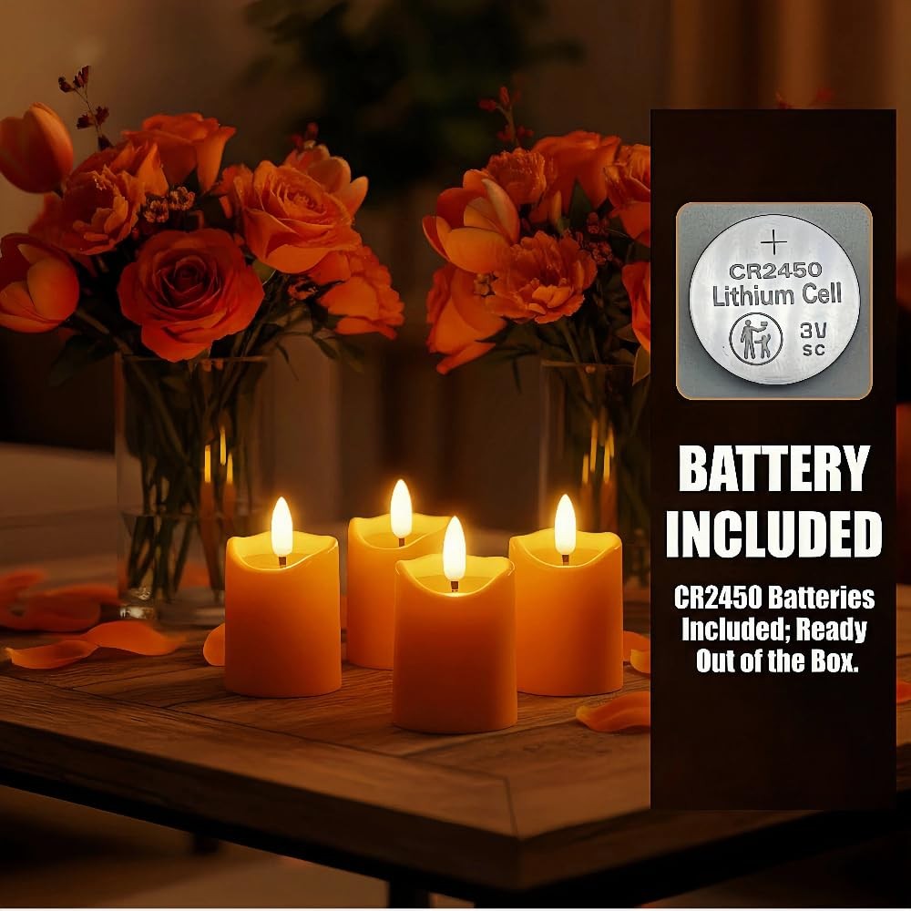 Simplelight Orange Halloween Flameless Votive Candles With Timer Realistic Black