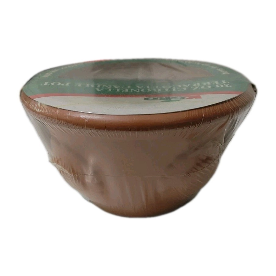 KGRO Citronella Terracotta Candle Pot /28 Burning Hours/20oz/New