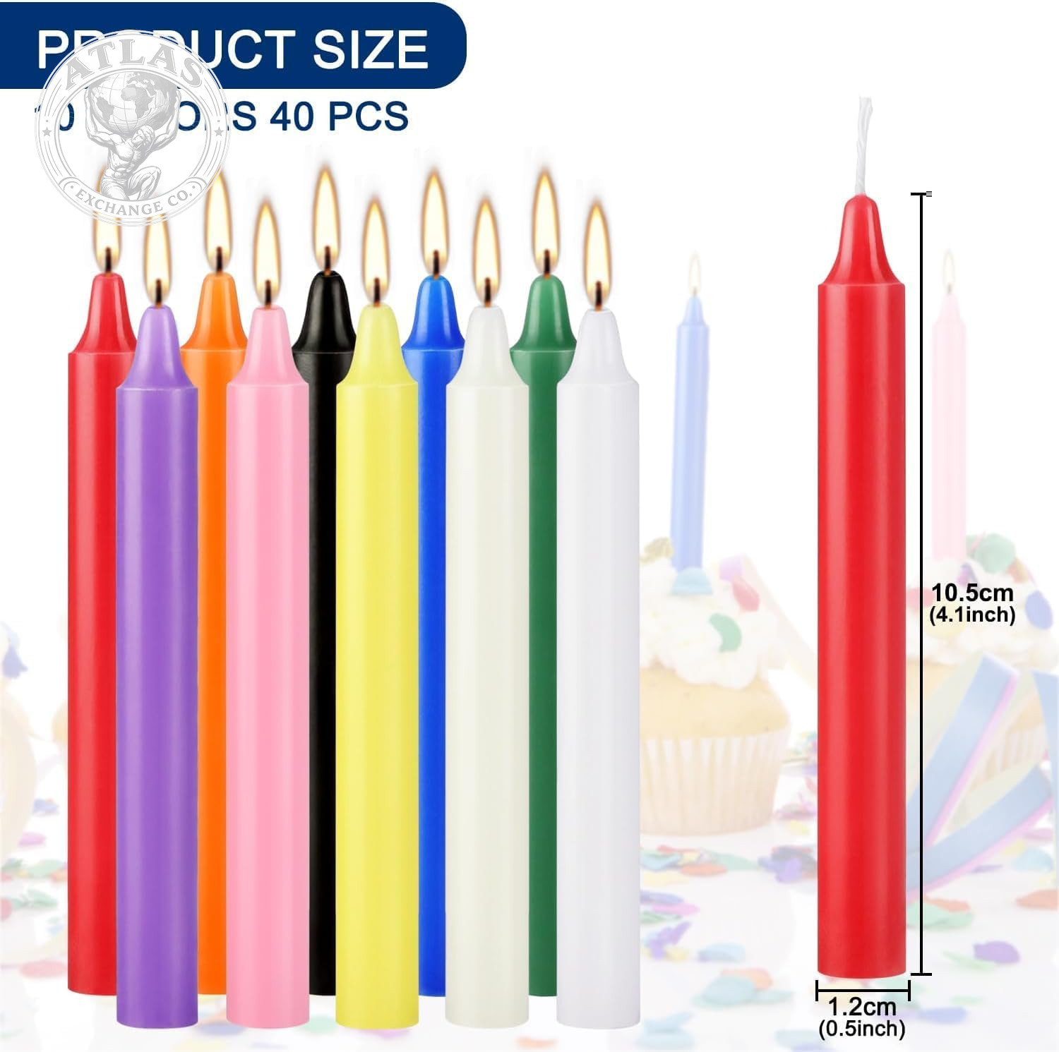 YOROXRG 40 Pack Spell Chime Candles-4 Inch Multi-Colored Taper Candles Sticks-Fo