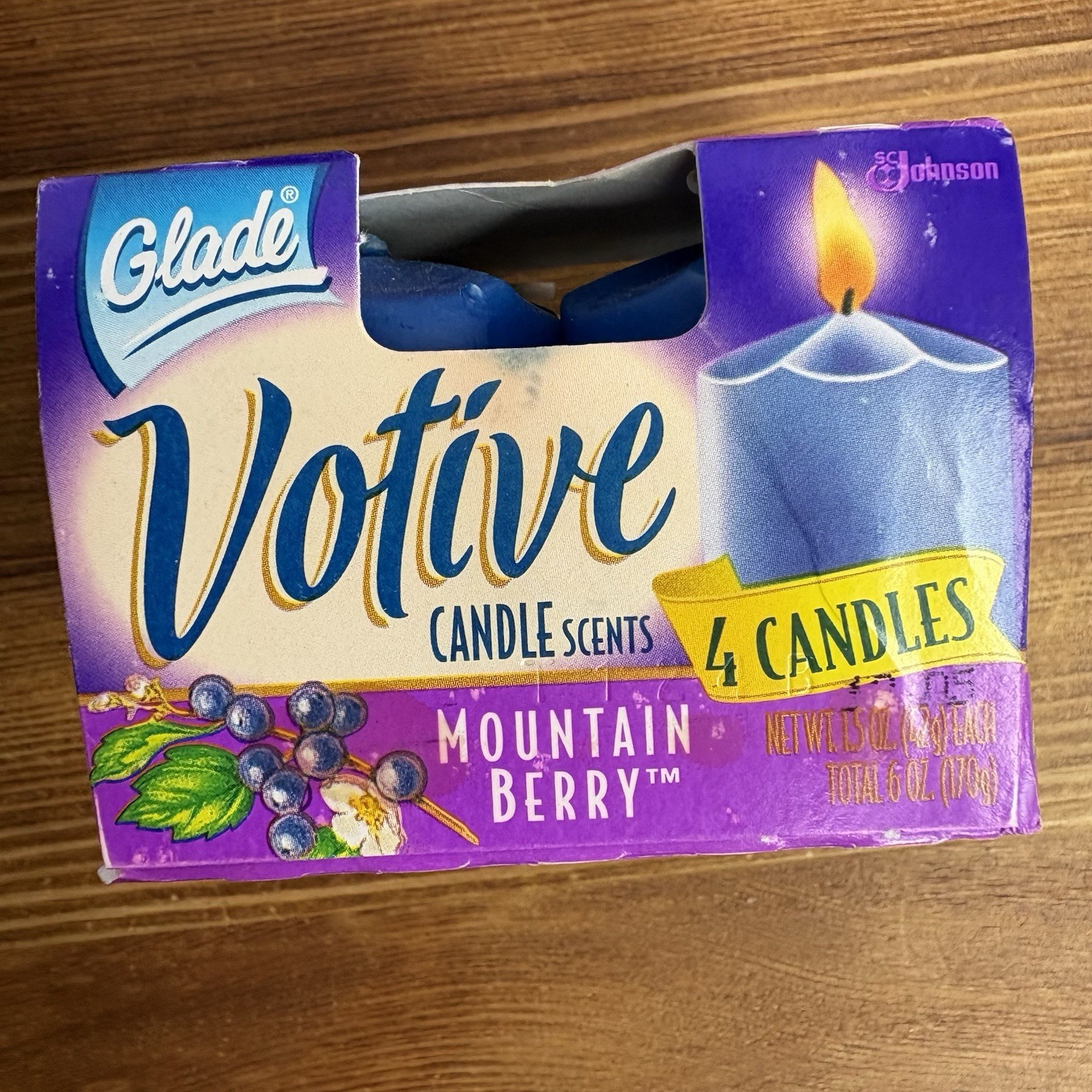 Vintage 1997 Glade Mountain Berry Votive Candles Lot of 3 Packs 12 Candles