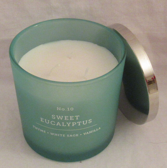 Kirkland’s 13 oz Large Jar 3-Wick Candle 28-32 hours No. 10 SWEET EUCALYPTUS