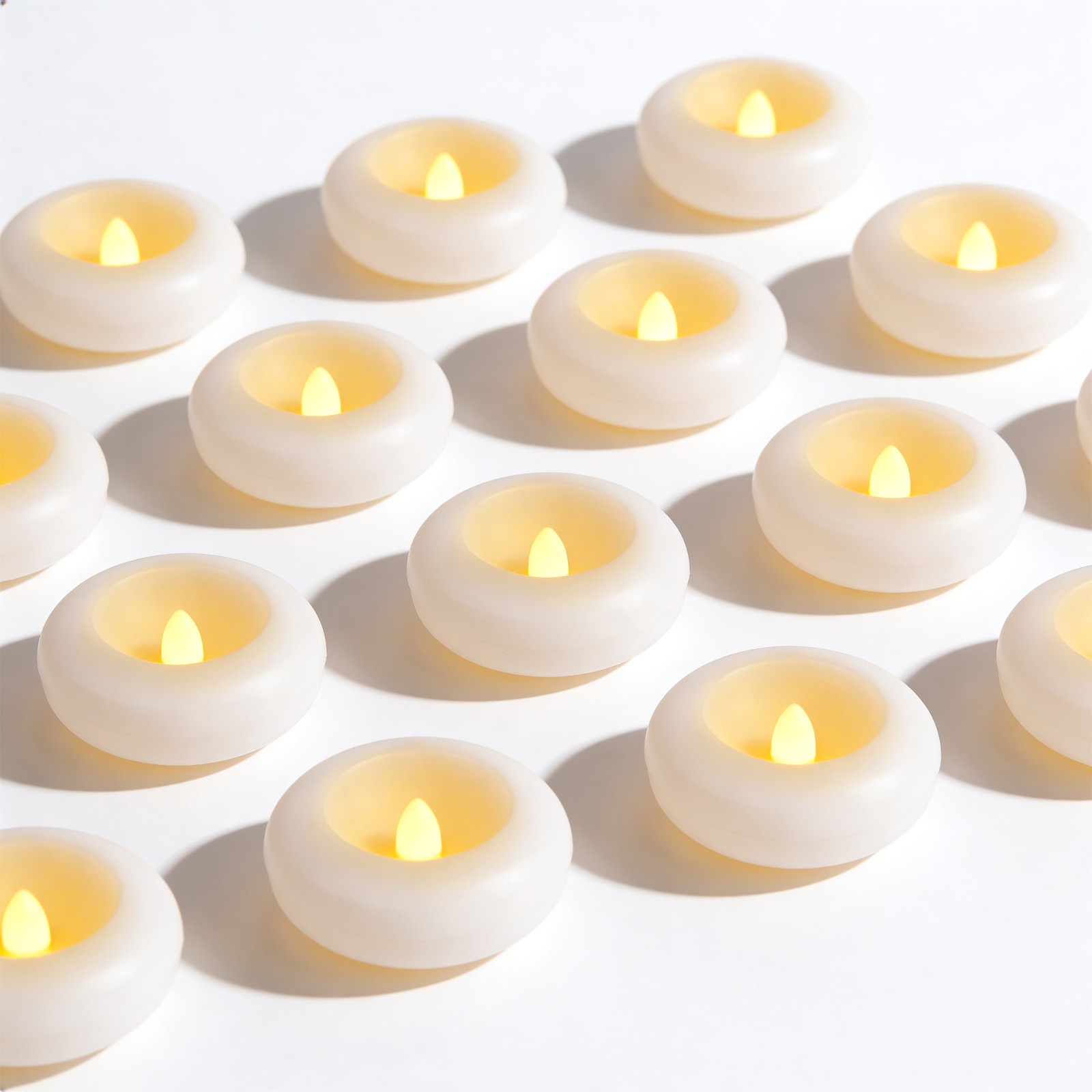 LED Floating Candles Flameless Tealights 2.75″, Water Activated Waterproof 12PK