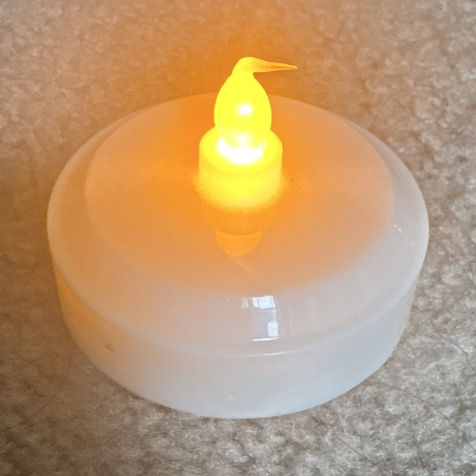 White LED Flameless Tealight Candle Flicker Flame Battery-Operated AAA 1pk