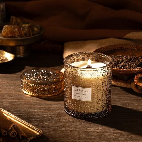 Amber Candle Scented Candle Gifts for Men&Women Wood Wicked Large Candle for …