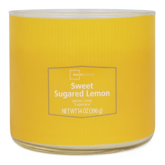Pack of 2 Sweet Sugared Lemon 3-Wick Textured Wrap Scented Candles, 14 oz Each..