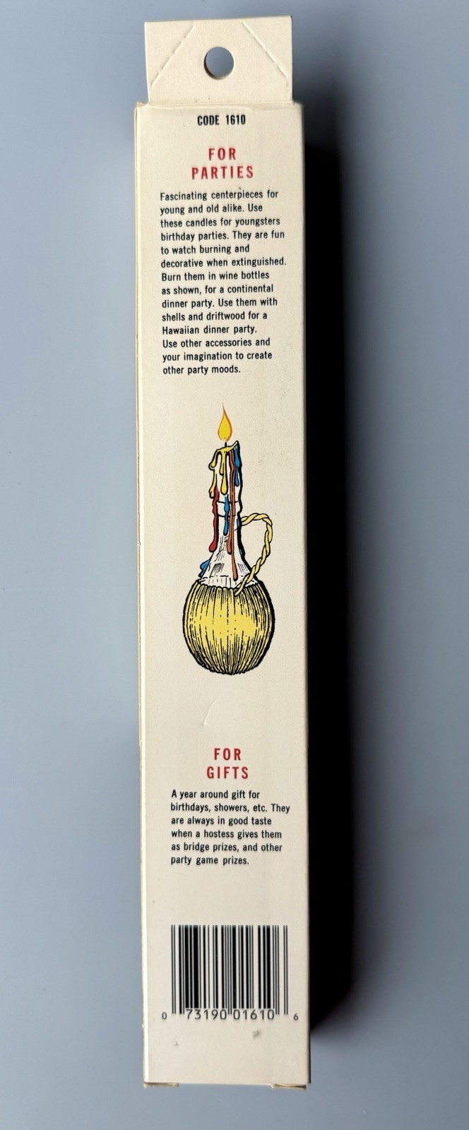 Vintage 1970s NOS General Wax Color Drip Candles Taper Rainbow Multi-Color