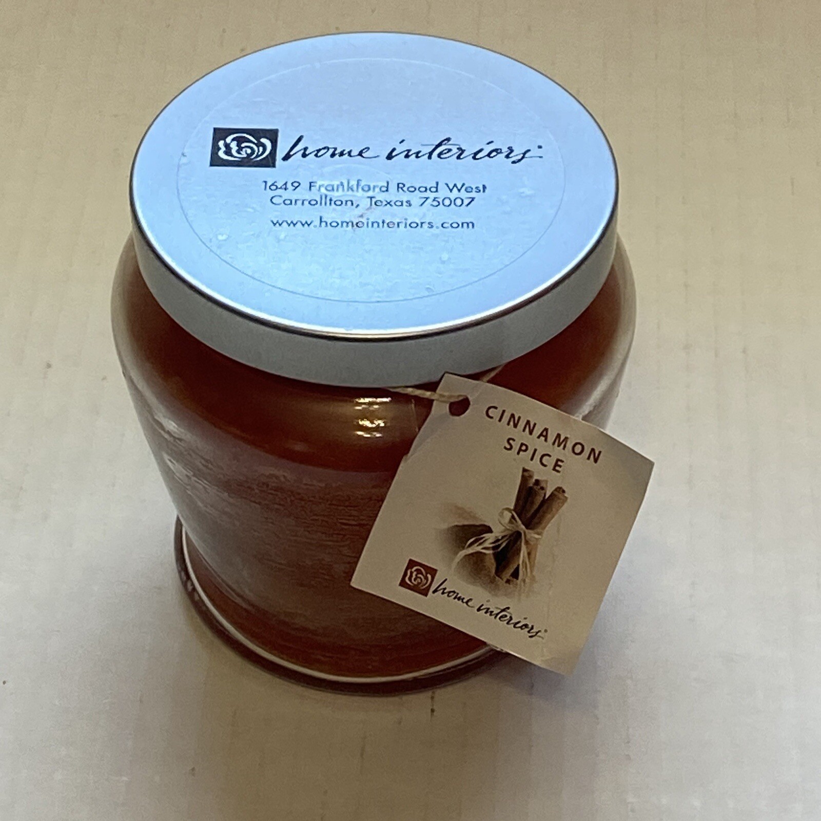 Home Interiors Cinnamon Spice Glass Jar Candle 12 oz