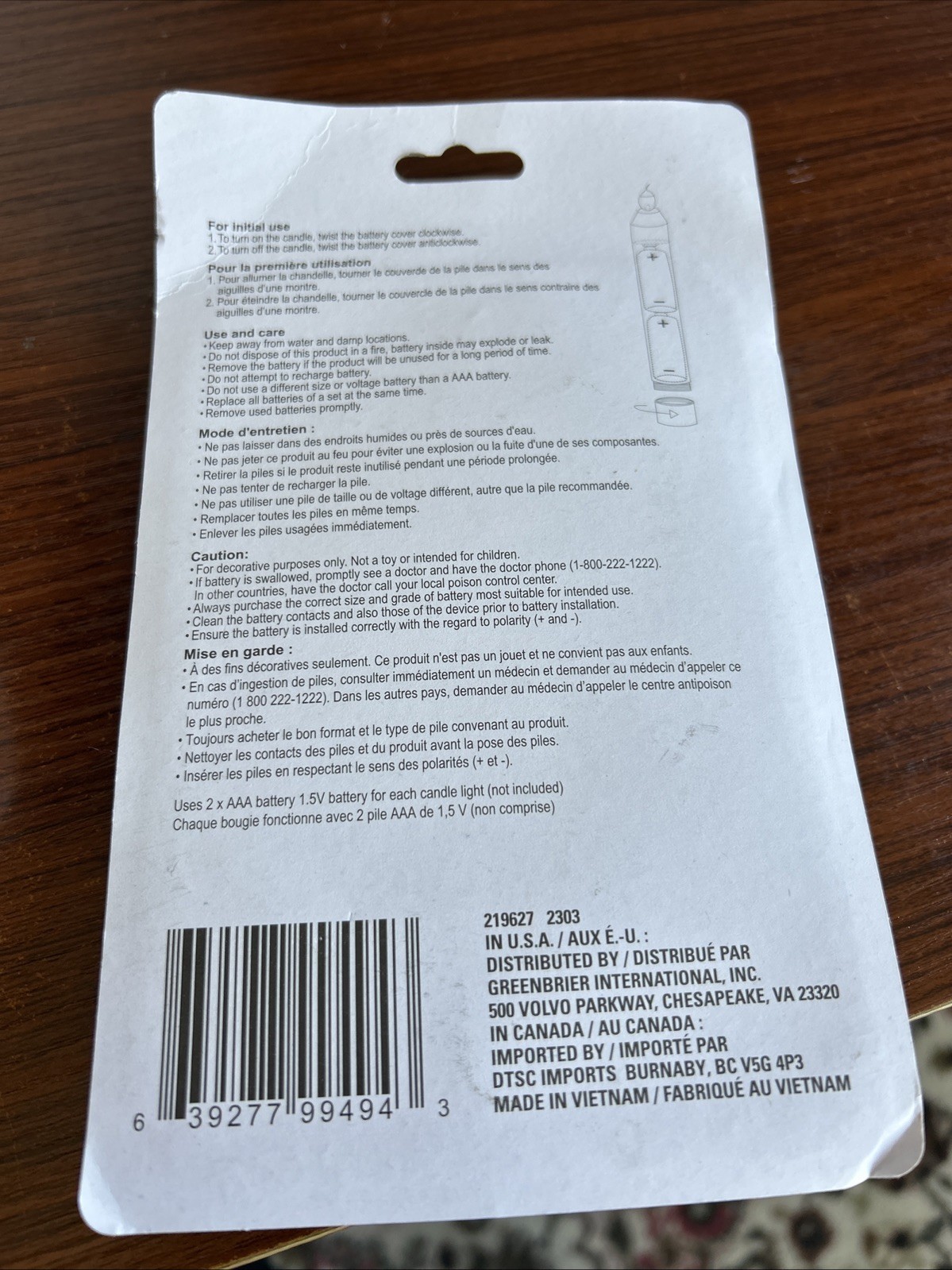 1/Pk (2candles) Emergency LED Candles 5in’ 200 Hours Requires Batteries AAA
