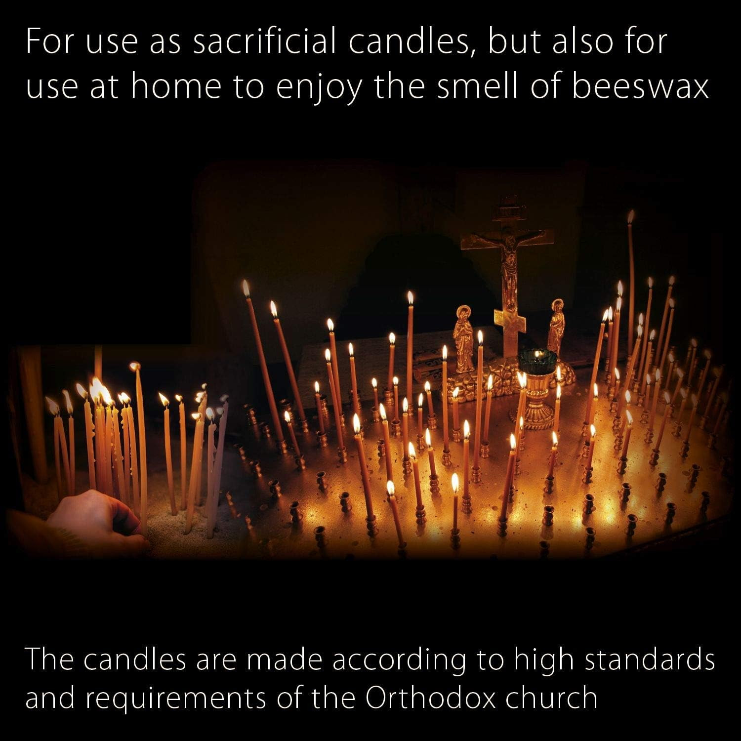 **50PCS Pure Beeswax Taper Candles Honey Scented Drip Free Smokeless 6.3″**