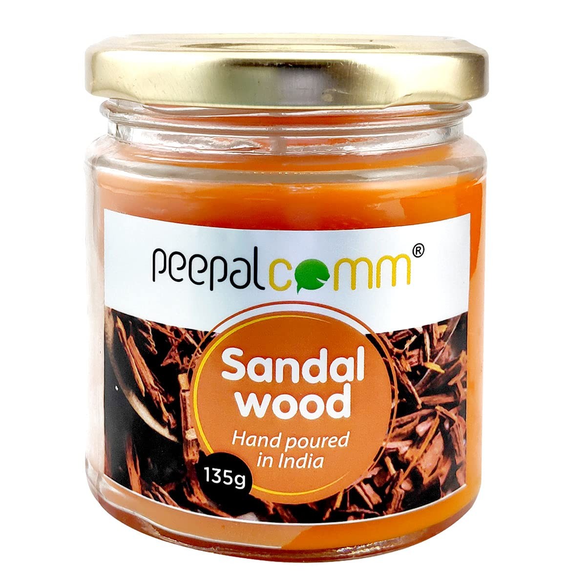Peepalcomm Sandalwood Scented Wax Jar For Diwali Decoration 135gm