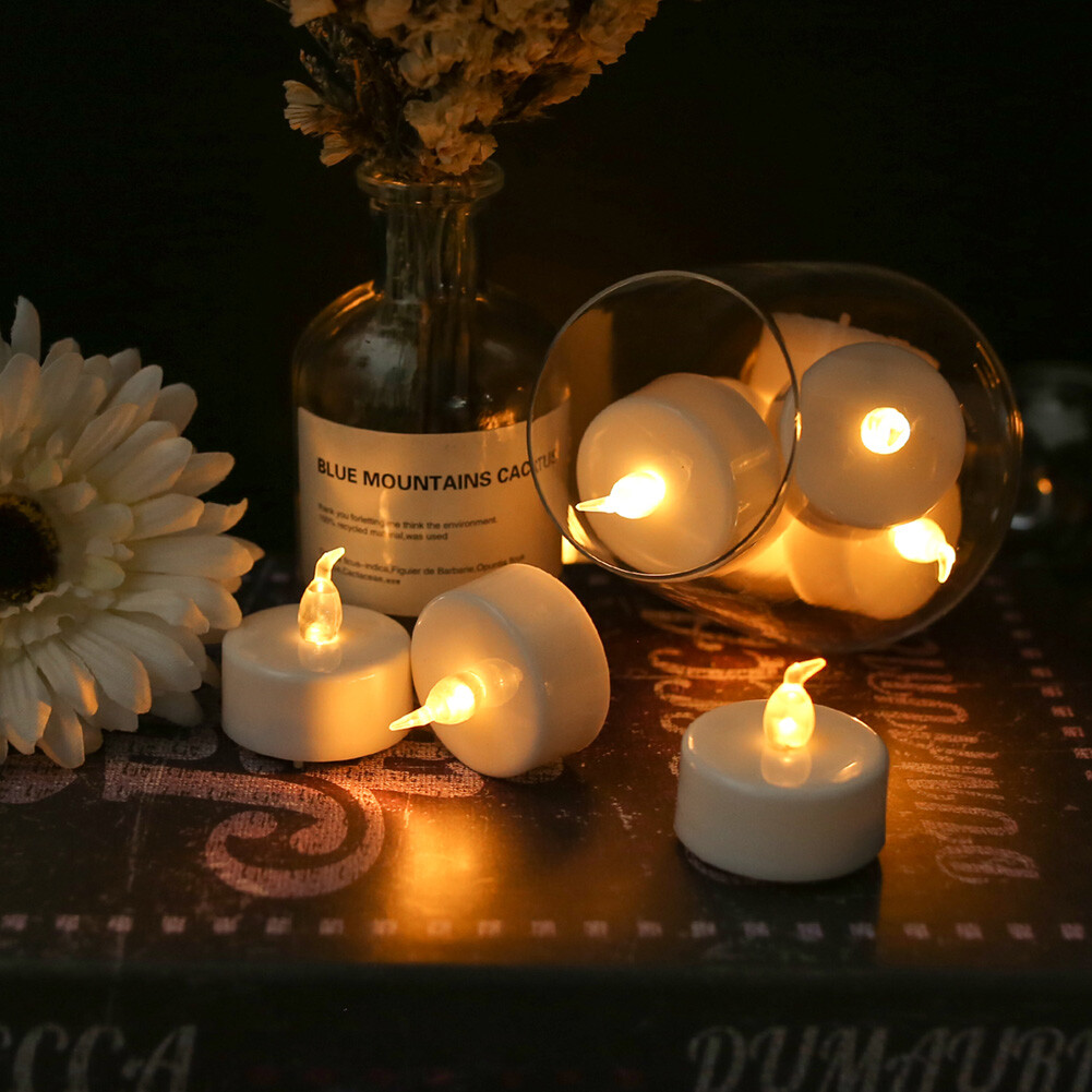 24Pack LED Tea Lights Flickering Flameless Candles Battery Operated with Timer